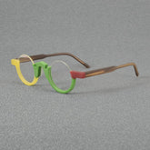 Ramzi Round Acetate Glasses Frame Round Frames Southood Matte Yellow Green